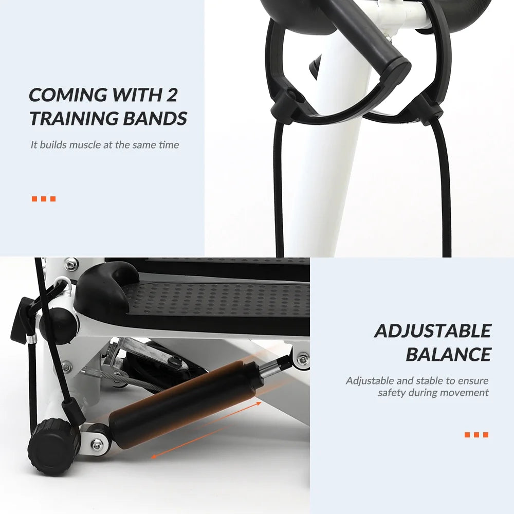 Mini Stair Stepper with Resistance Bands & Handlebar – Full Body Exercise Machine