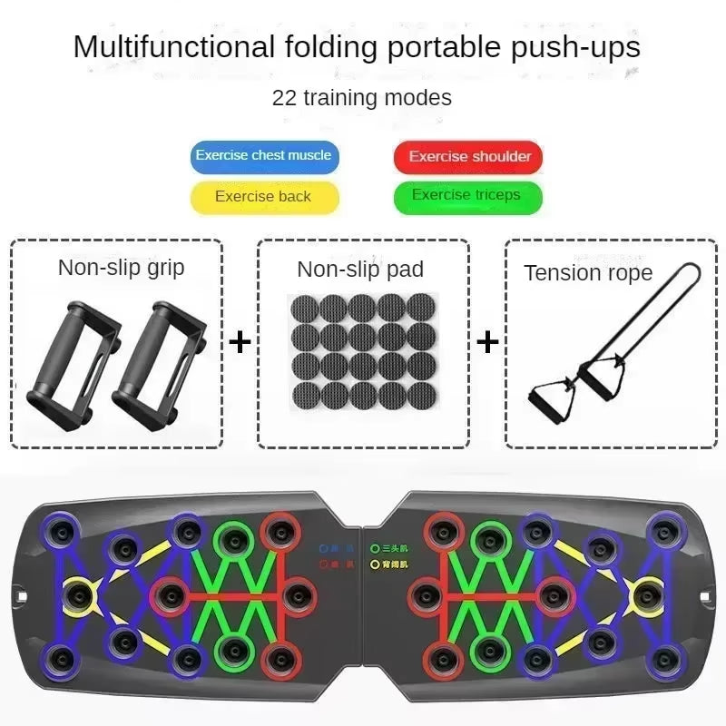 πͺ Portable Multifunctional Push-Up Board Set with Handles β Foldable Fitness Trainer for Full-Body Workouts