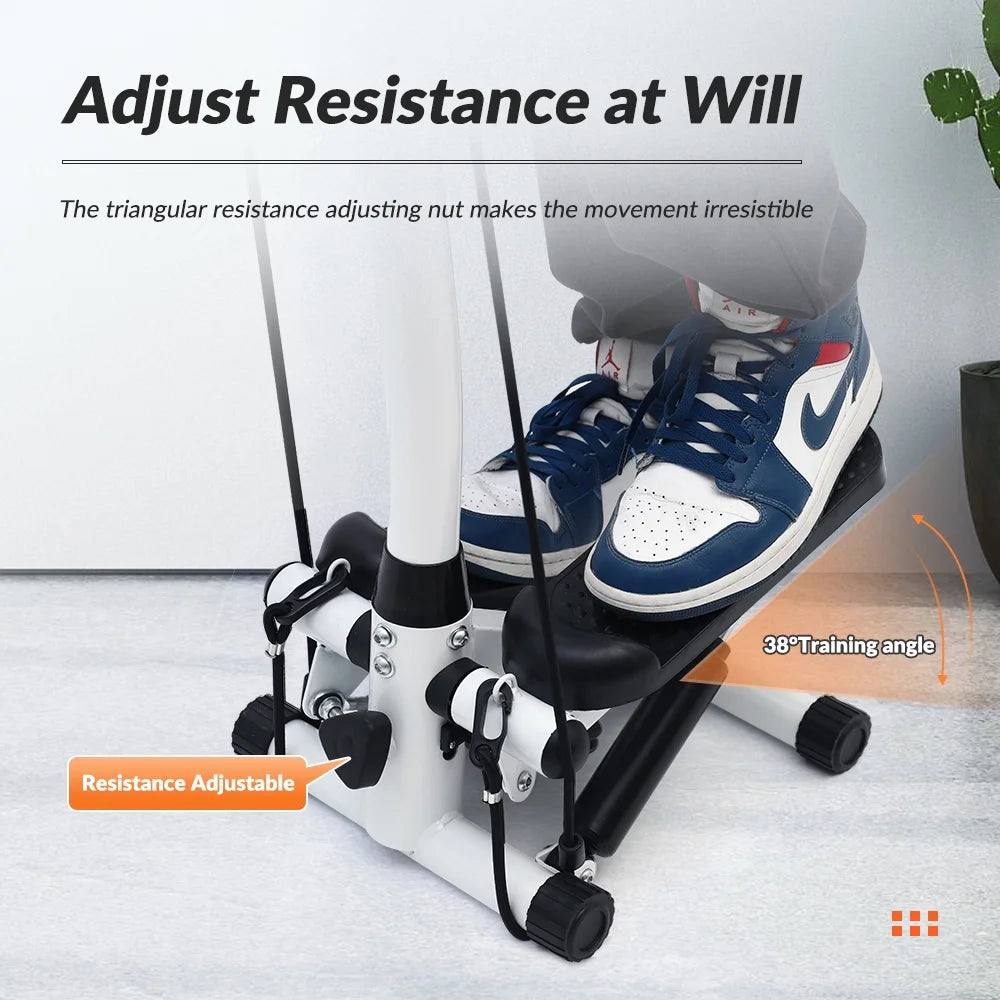 Mini Stair Stepper with Resistance Bands & Handlebar – Full Body Exercise Machine