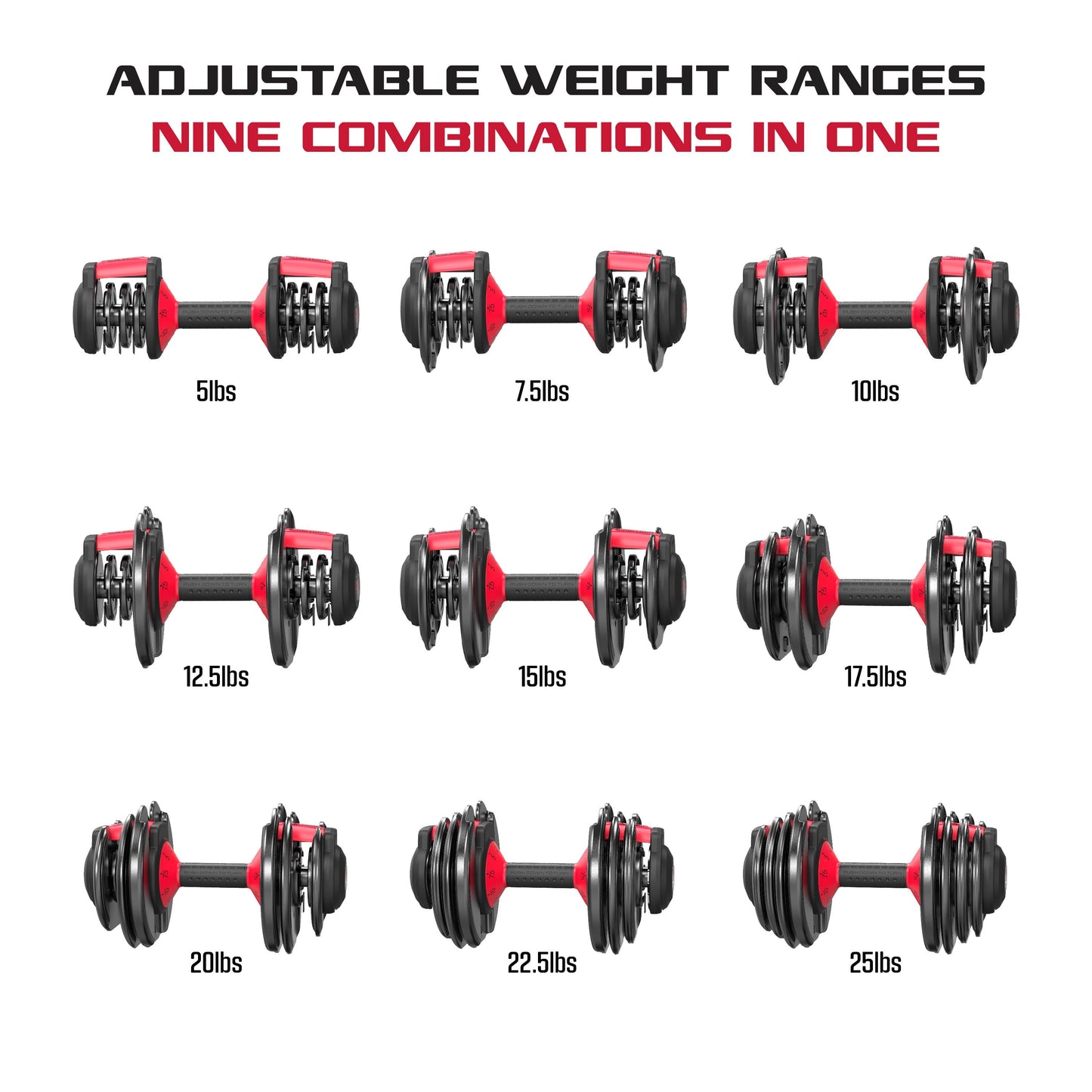 💪 Adjustable 25Lb Smartbell Dumbbell – 9-in-1 Quick-Select Weights