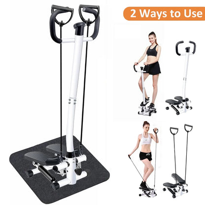 Mini Stair Stepper with Resistance Bands & Handlebar – Full Body Exercise Machine