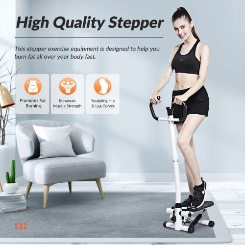Mini Stair Stepper with Resistance Bands & Handlebar – Full Body Exercise Machine